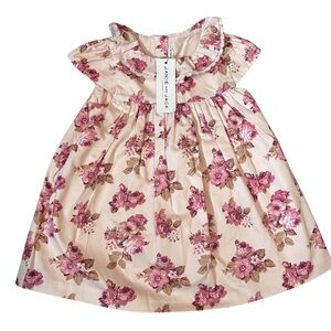 Janie and Jack Pink and Cream Floral Dress NWT 18-25 Months Easter